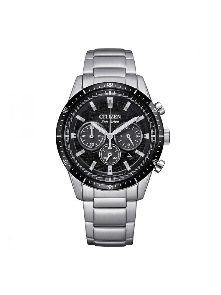 OROLOGIO UOMO T9 CRONO IN ACCIAIO CON CINTURINO NERO CITIZEN