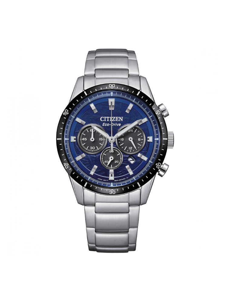 OROLOGIO UOMO T9 CRONO IN ACCIAIO CON QUADRANTE BLU CITIZEN