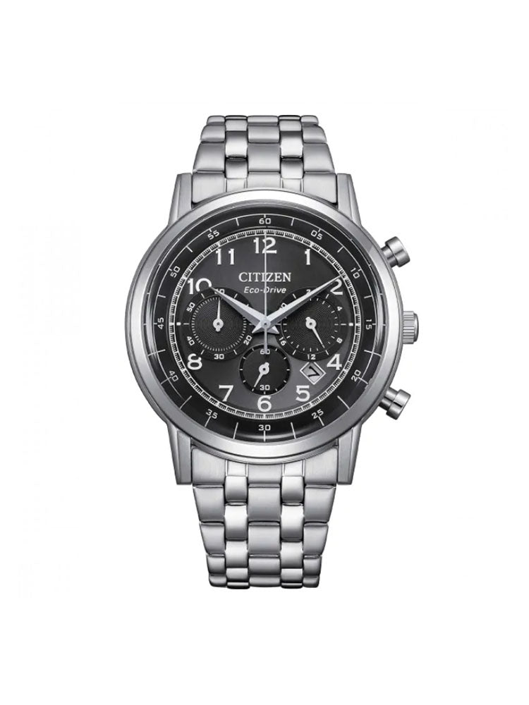 OROLOGIO UOMO CRONOGRAFO IN ACCIAIO CON QUADRANTE NERO CITIZEN