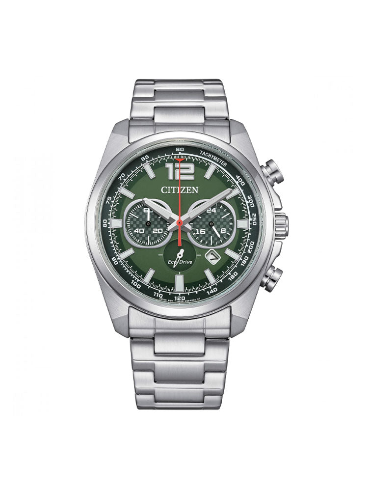 OROLOGIO UOMO RACING CRONO IN ACCIAIO CON QUADRANTE VERDE CITIZEN