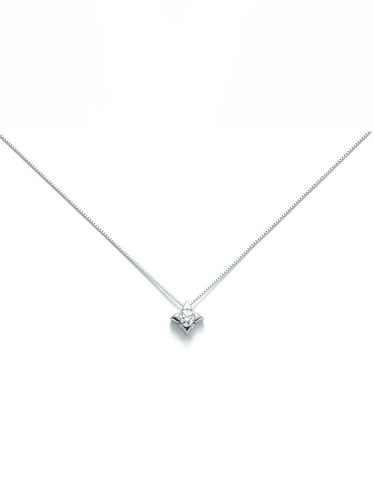 COLLANA DONNA PUNTO LUCE IN ORO BIANCO E DIAMANTI MILUNA
