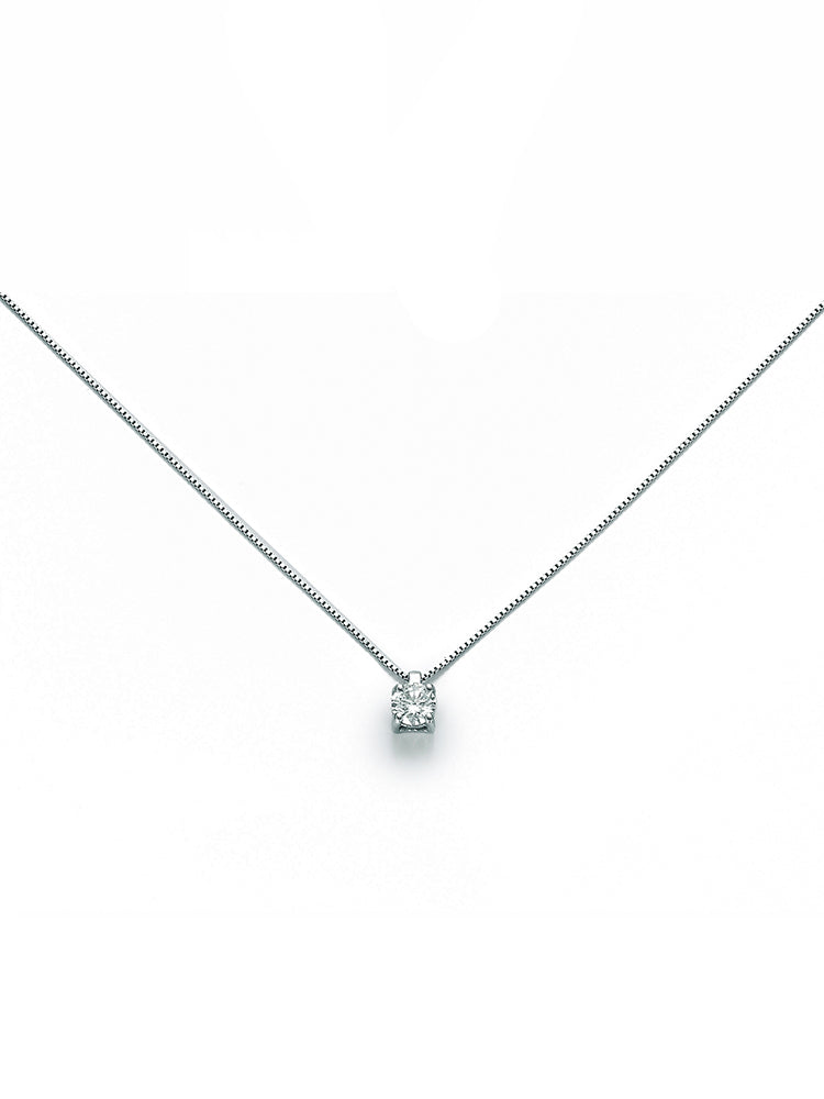 COLLANA DONNA PUNTO LUCE IN ORO BIANCO E DIAMANTI MILUNA
