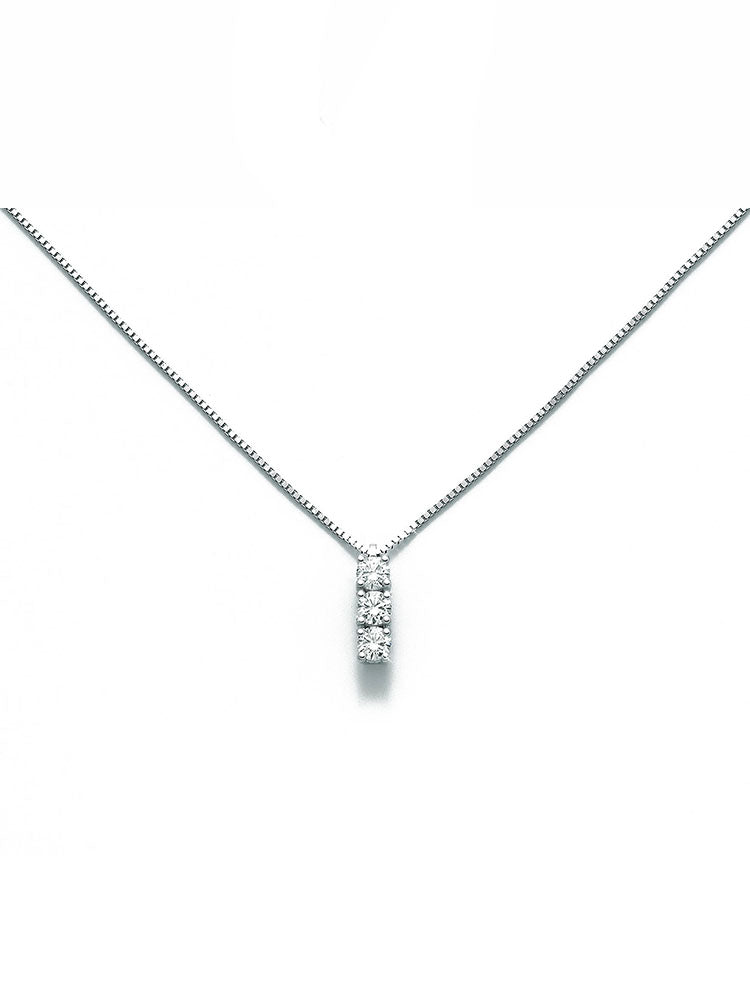 COLLANA DONNA TRILOGY IN ORO BIANCO E DIAMANTI MILUNA