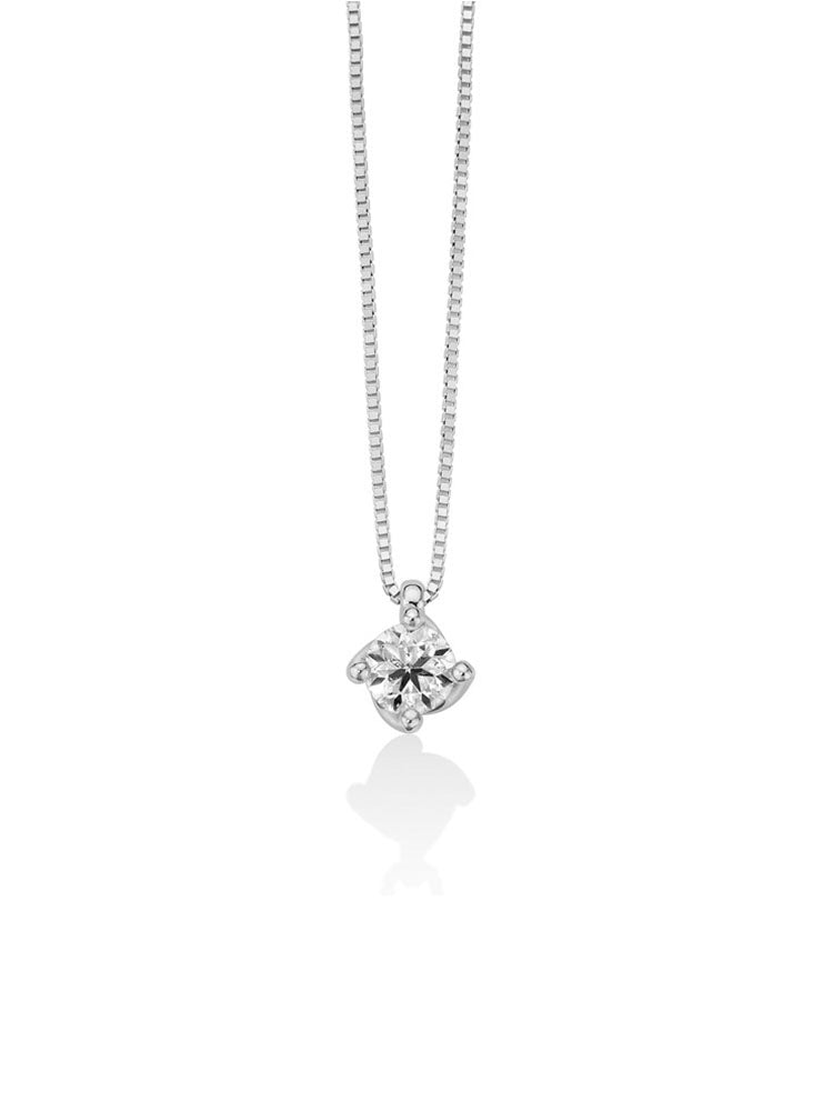 COLLANA DONNA PUNTO LUCE IN ORO BIANCO 18KT E DIAMANTE MILUNA