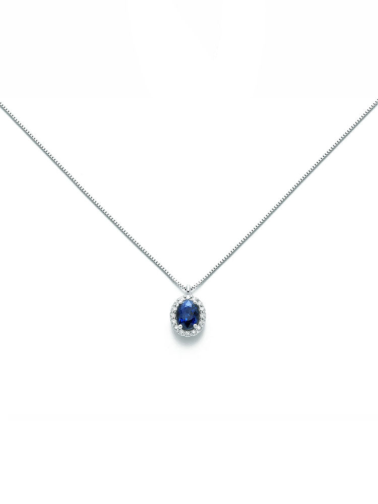 COLLANA DONNA IN ORO CON DIAMANTI E ZAFFIRO MILUNA