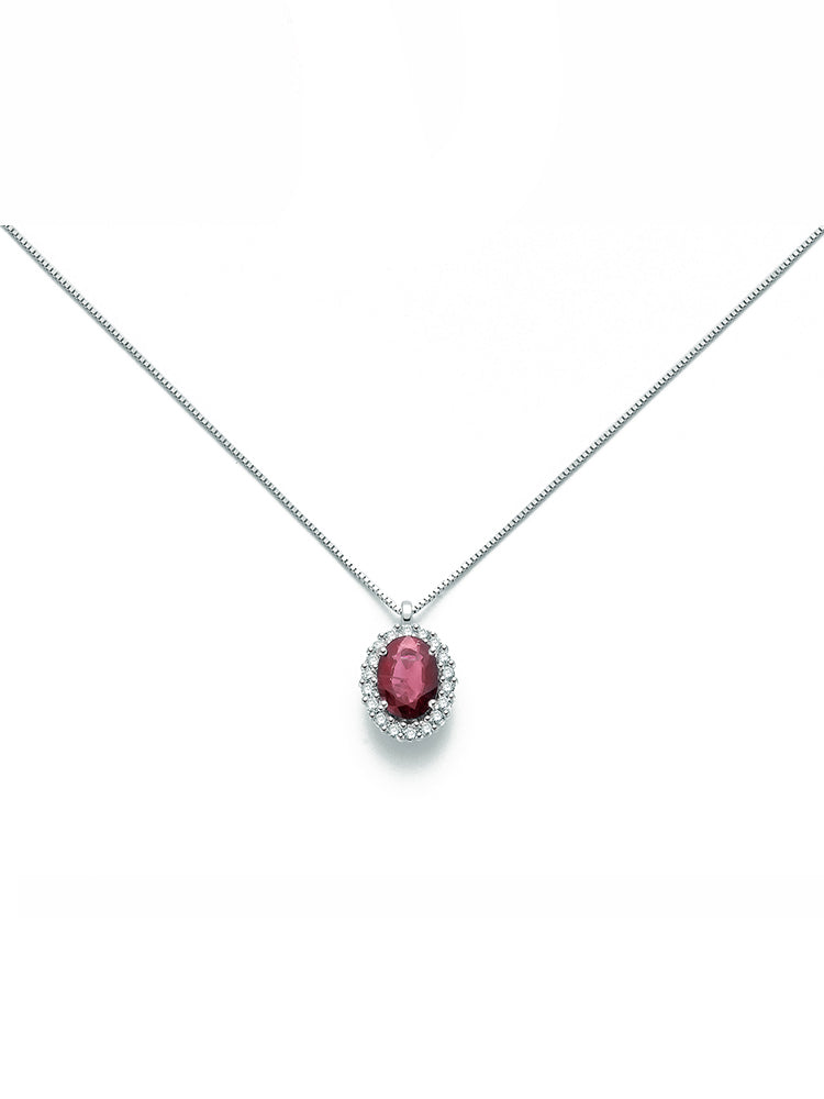 COLLANA DONNA IN ORO CON DIAMANTI E RUBINO MILUNA