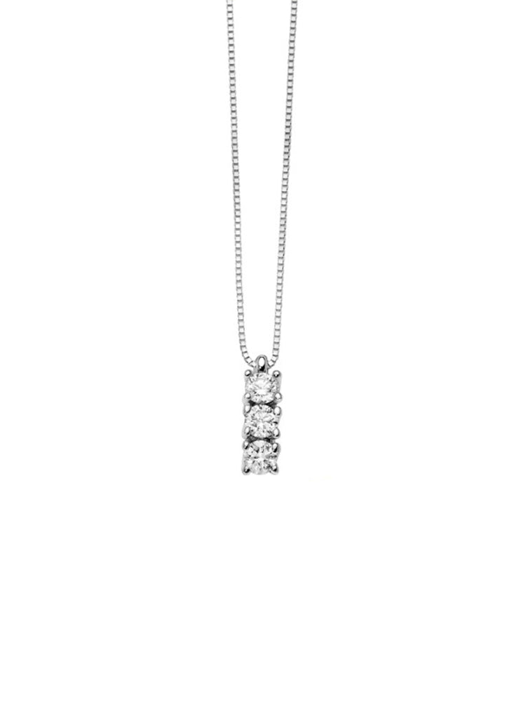 COLLANA DONNA TRILOGY IN ORO BIANCO E DIAMANTI MILUNA