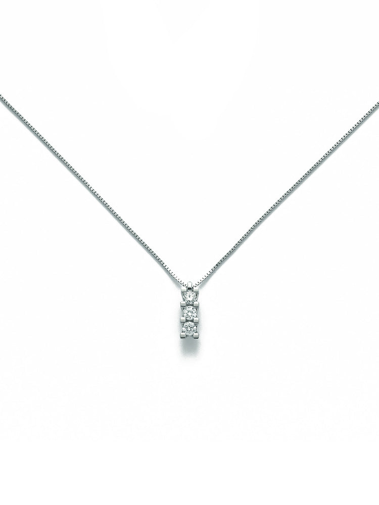COLLANA DONNA TRILOGY IN ORO BIANCO E DIAMANTI MILUNA
