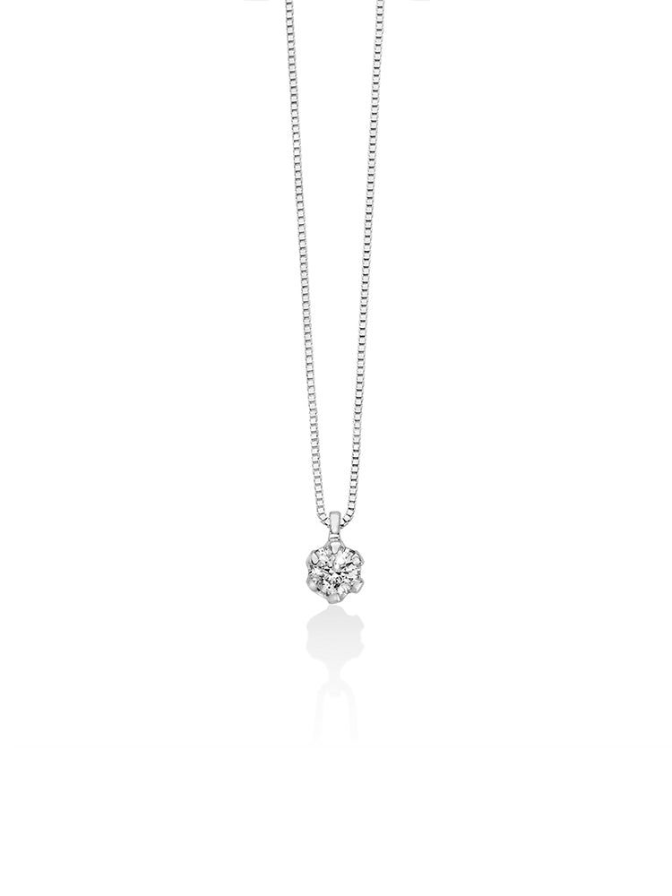 COLLANA DONNA PUNTO LUCE CON DIAMANTI 0.10 PT MILUNA