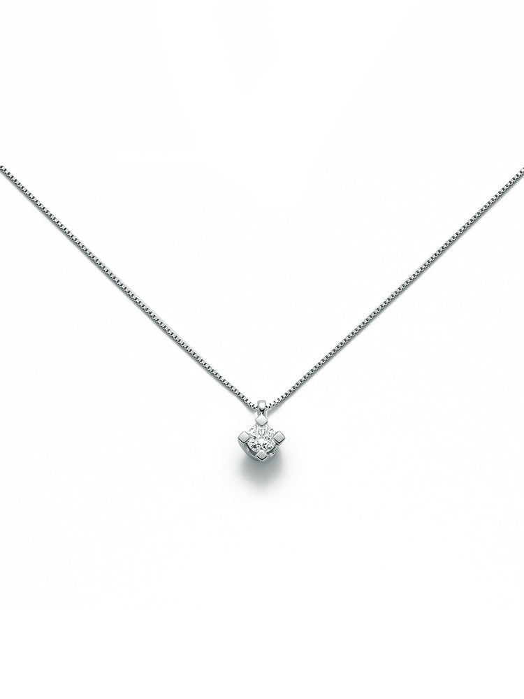 COLLANA DONNA PUNTO LUCE IN ORO BIANCO E DIAMANTI MILUNA
