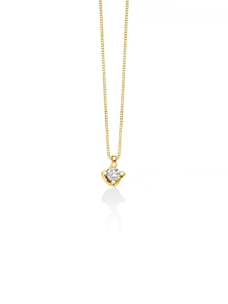 COLLANA DONNA PUNTO LUCE IN ORO GIALLO 18KT E DIAMANTE MILUNA