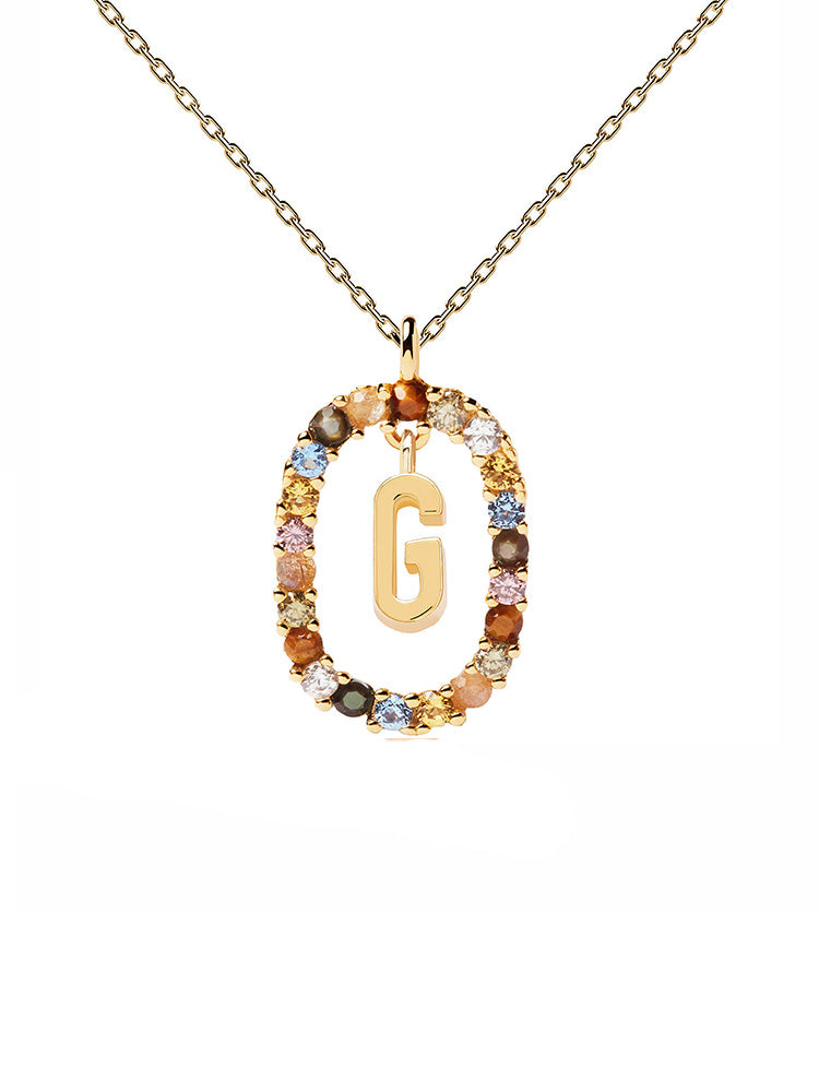 COLLANA DONNA LETTERA G IN ARGENTO PLACCATA ORO PDPAOLA