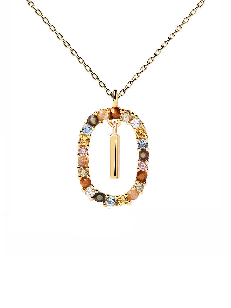 COLLANA DONNA LETTERA I IN ARGENTO PLACCATO ORO PDPAOLA