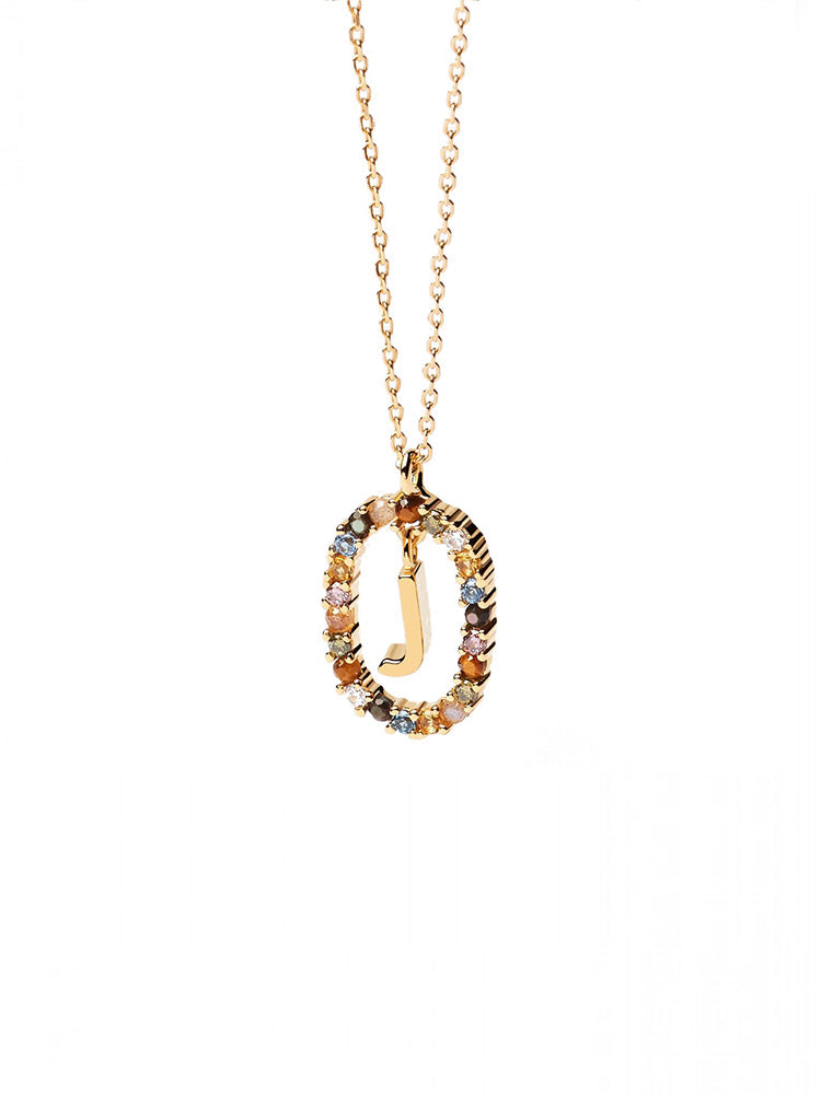 COLLANA DONNA LETTERA J IN ARGENTO PLACCATA ORO PDPAOLA