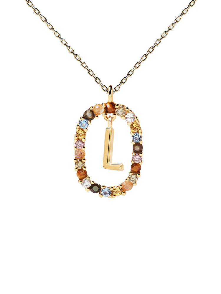 COLLANA DONNA LETTERA L IN ARGENTO PLACCATA ORO PDPAOLA