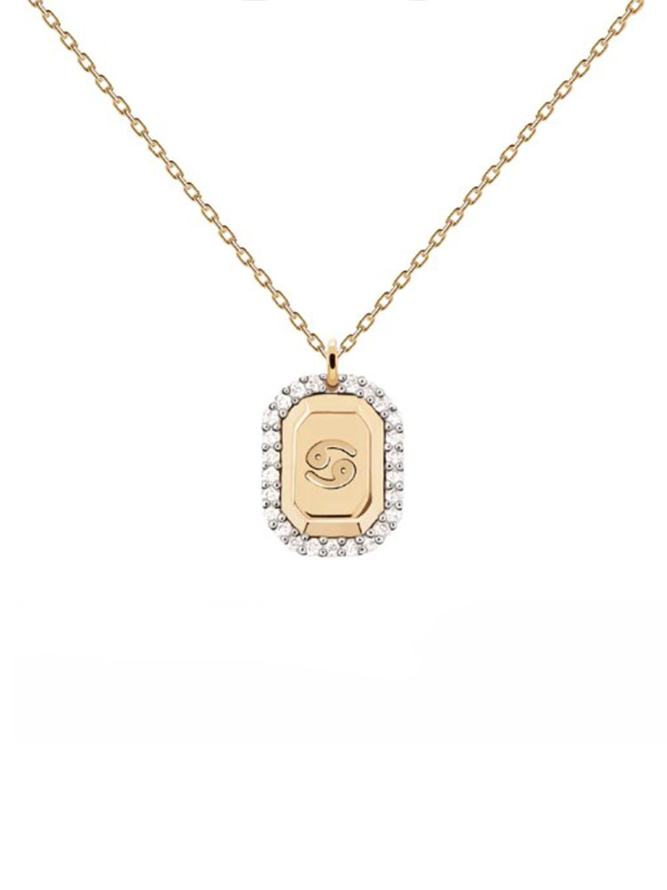 COLLANA DA DONNA ZODIAC CANCRO IN ARGENTO PLACCATO ORO PDPAOLA