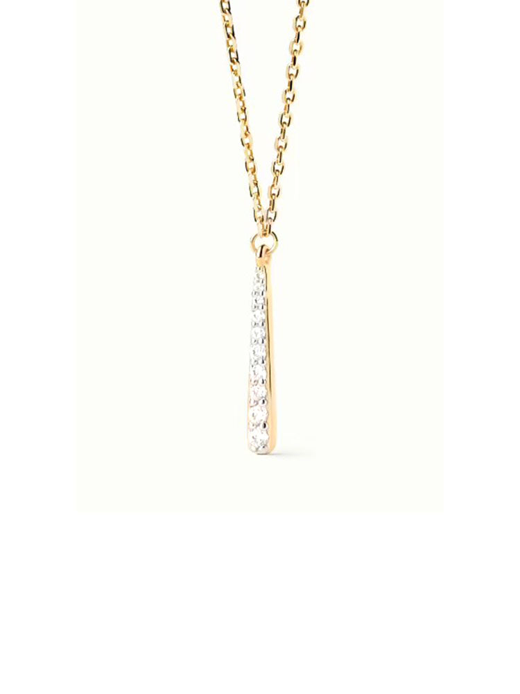 COLLANA DONNA NEW ESSENTIAL IN ARGENTO DORATO CON ZIRCONI PDPAOLA