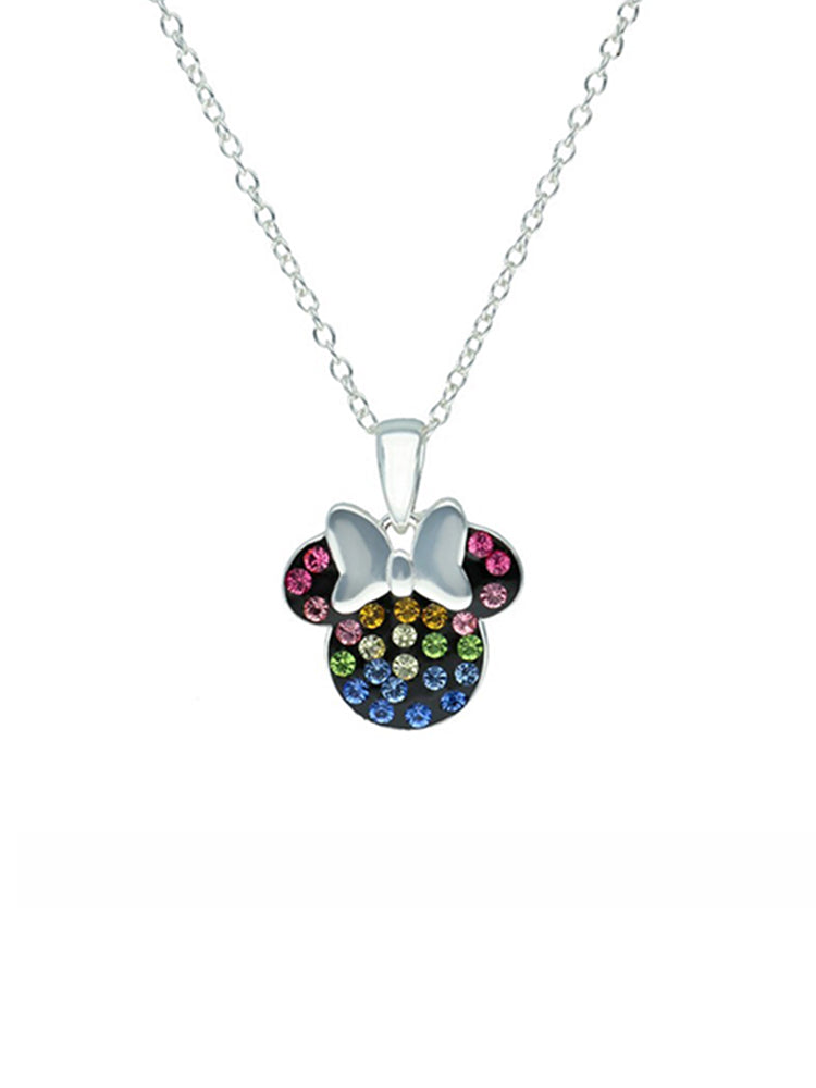 COLLANA BAMBINA MINNIE MOUSE IN ARGENTO 925 SILVER E ZIRCONIA MULTICOLOR DISNEY