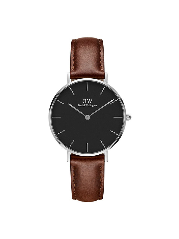 OROLOGIO DONNA SOLO TEMPO CLASSIC PETITE PELLE MARRONE 32 MM DANIEL WELLINGTON