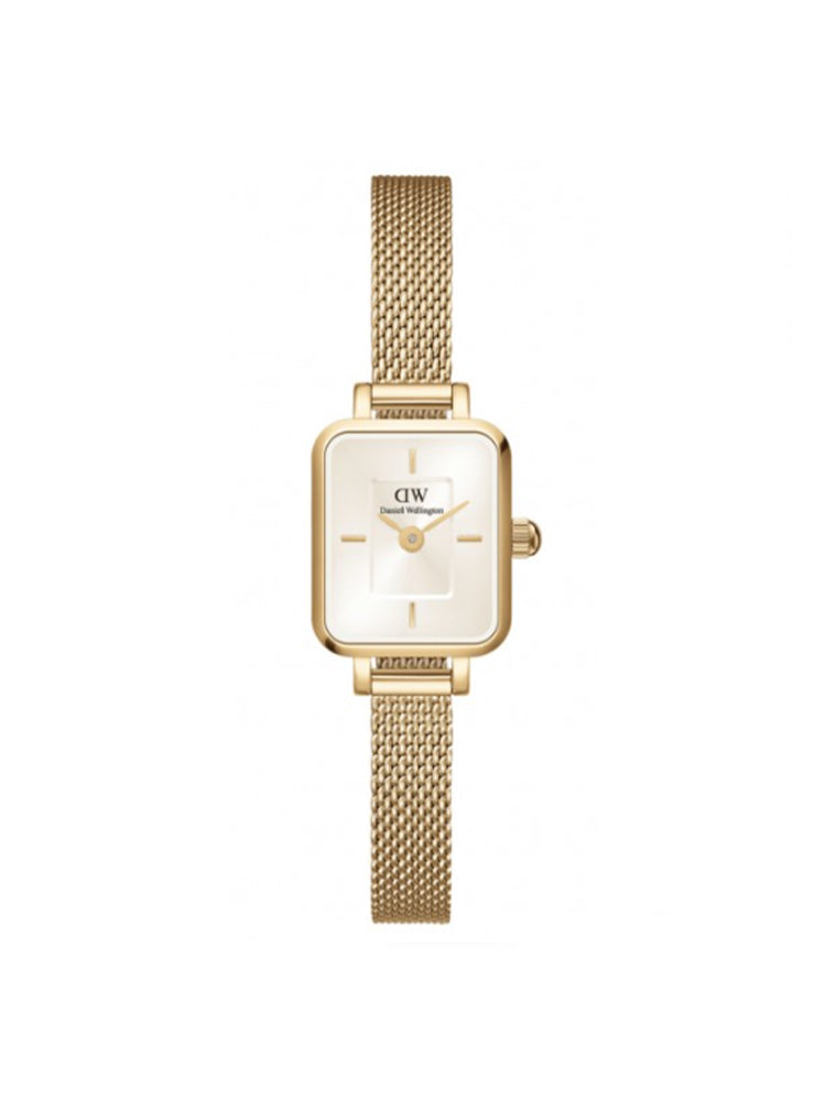 OROLOGIO DONNA QUADRO MINI IN ACCIAIO DORATO CON QUADRANTE ORO DANIEL WELLINGTON