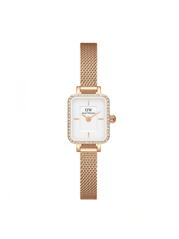 OROLOGIO DONNA SOLO TEMPO QUADRATO MINI LUMINE BEZEL ROSE GOLD IN ACCIAIO DANIEL WELLINGTON