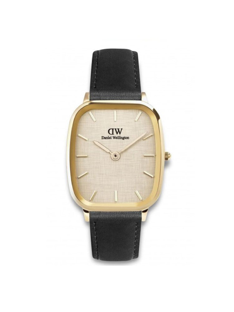 OROLOGIO UOMO MARLON IN PELLE NERA CON CASSA OVALE DORATA DANIEL WELLINGTON