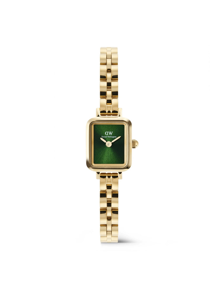 OROLOGIO DONNA QUADRATO IN ACCIAIO DORATO E QUADRANTE VERDE DANIEL WELLINGTON