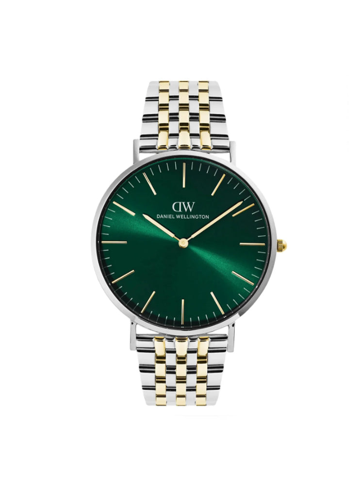 OROLOGIO UOMO IN ACCIAIO BICOLORE ORO CON QUADRANTE VERDE DANIEL WELLINGTON