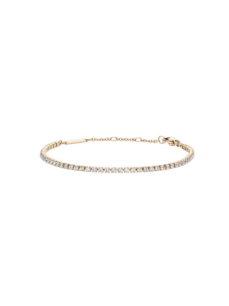 BRACCIALE DONNA TENNIS IN ACCIAIO ROSATO E CRISTALLI BIANCHI DANIEL WELLINGTON