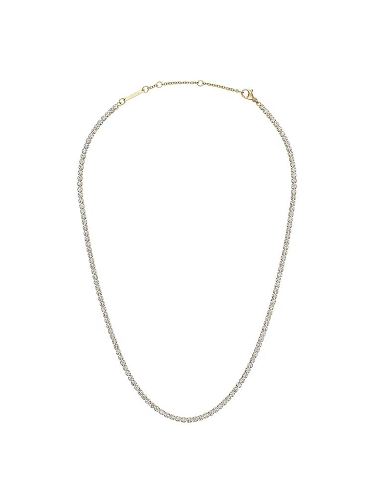COLLANA DONNA TENNIS IN ACCIAIO ROSATO E CRISTALLI BIANCHI DANIEL WELLINGTON