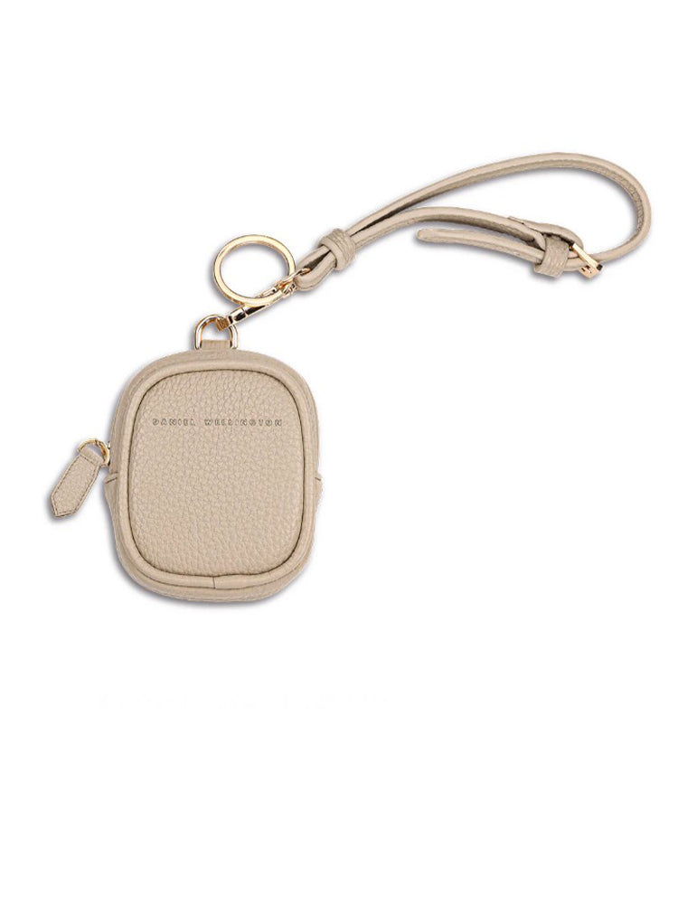BORSETTA DONNA MINI PORTACHIAVI IN PELLE CREMA BOTTALATO DANIEL WELLINGTON