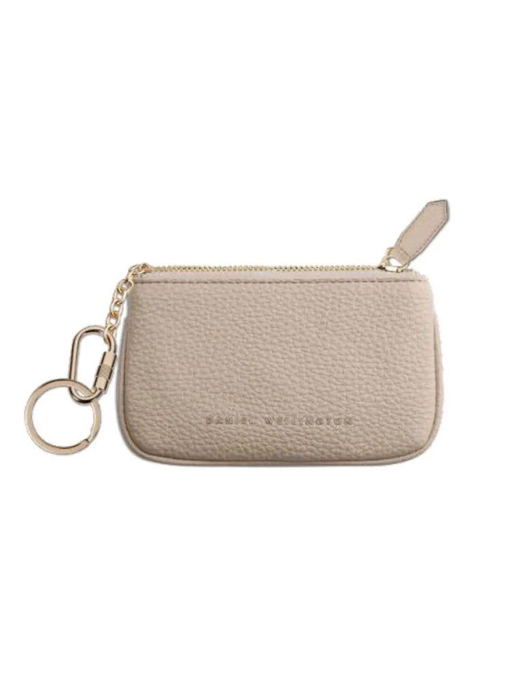 PORTACHIAVI DONNA IN PELLE BEIGE E DORATO CON ZIP DANIEL WELLINGTON