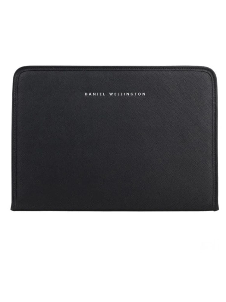 PORTADOCUMETI E COMPUTER IN PELLE NERA SAFFIANO DANIEL WELLINGTON