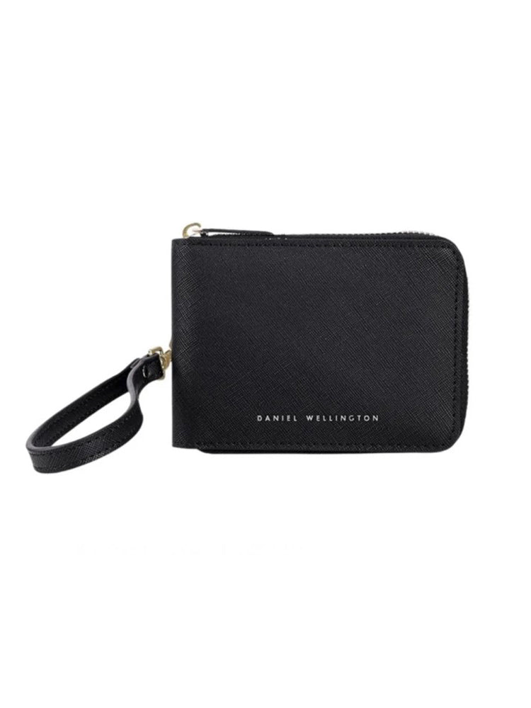 PORTAFOGLIO DONNA CON ZIP IN PELLE NERA SAFFIANO DANIEL WELLINGTON