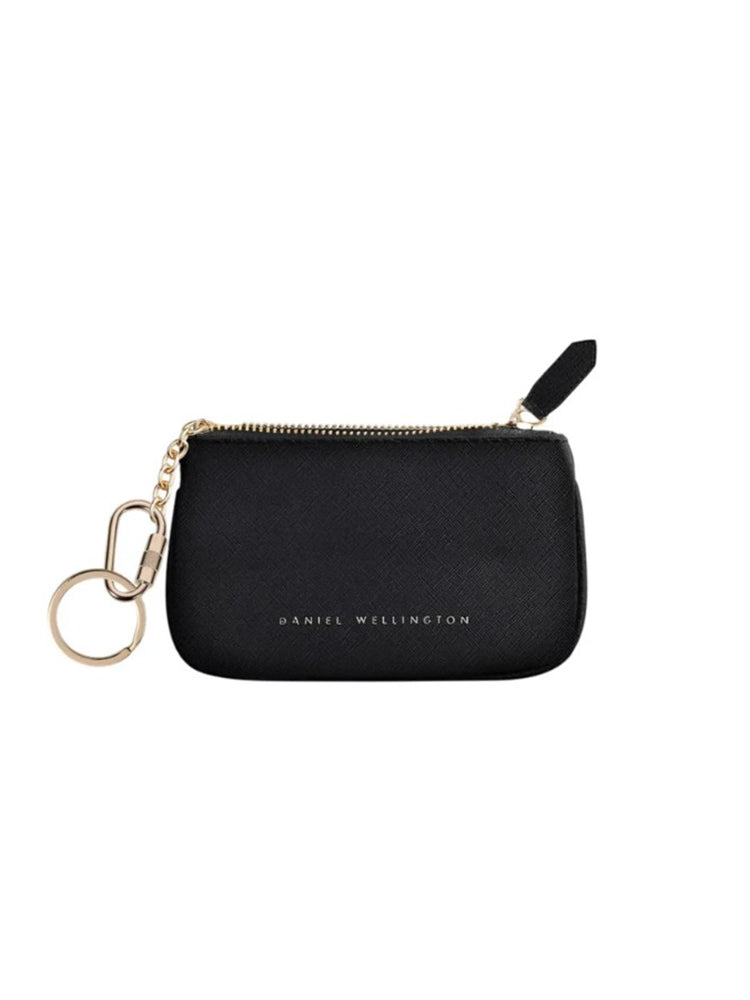 PORTACHIAVI UNISEX IN PELLE NERO E DORATO CON ZIP DANIEL WELLINGTON