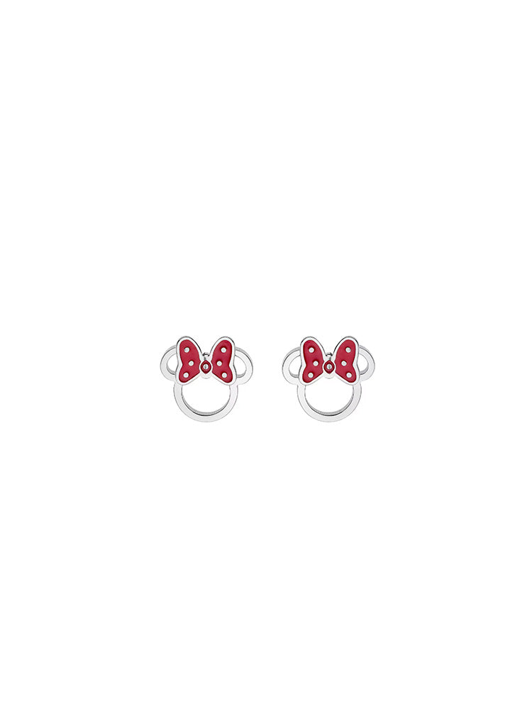 ORECCHINI BAMBINA IN ACCIAIO MINNIE CON SMALTO ROSSO DISNEY