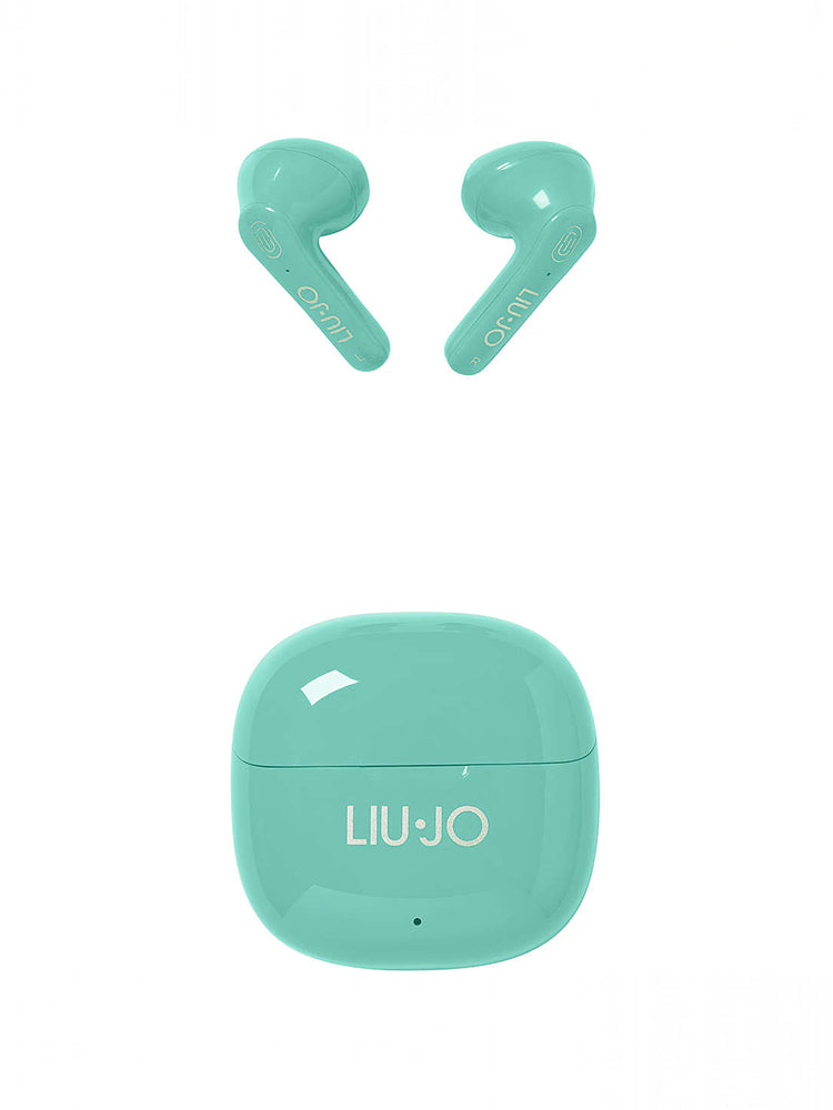 AUROCOLARI BLUETOOTH PER CELLULARE DI COLORE VERDE ACQUA CON CUSTODIA LIU JO