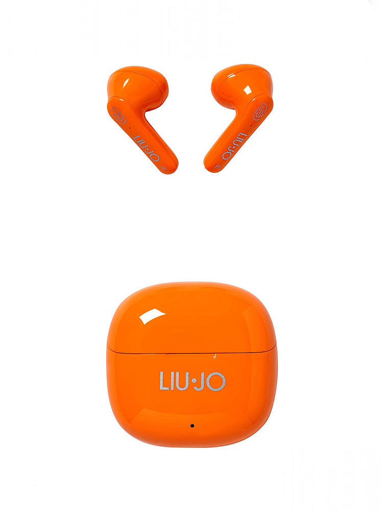 AUROCOLARI BLUETOOTH PER CELLULARE DI COLORE ARANCIONE CON CUSTODIA LIU JO