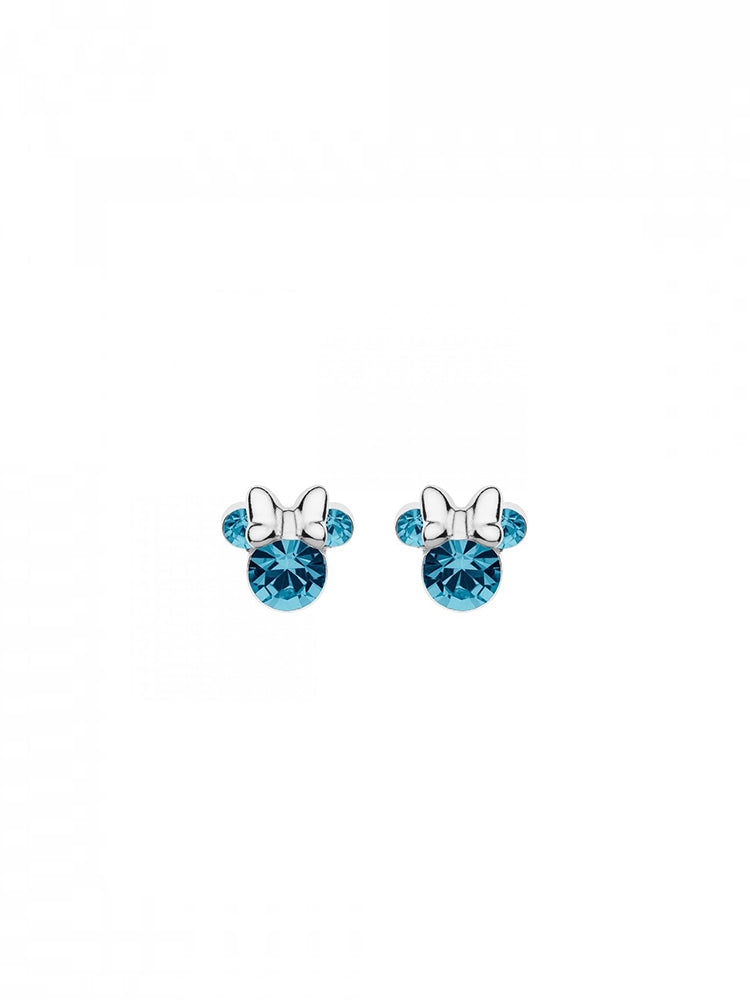 ORECCHINI BAMBINA MINNIE IN ARGENTO E CRISTALLO TURCHESE DISNEY