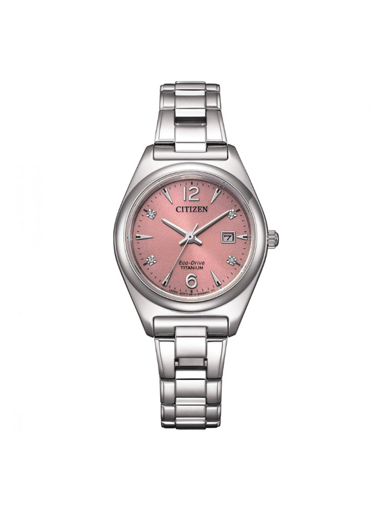 OROLOGIO DONNA SOLO TEMPO CON QUADRANTE ROSA E CINTURINO IN SUPERTITANIO CITIZEN