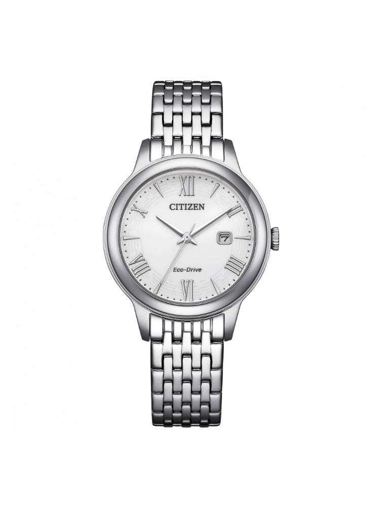 OROLOGIO DONNA SOLO TEMPO IN ACCIAIO CON QUADRANTE BIANCO CITIZEN