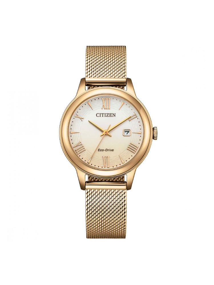 OROLOGIO DONNA SOLO TEMPO CON MAGLIA MILANO IN ACCIAIO COLOR ORO ROSA CITIZEN