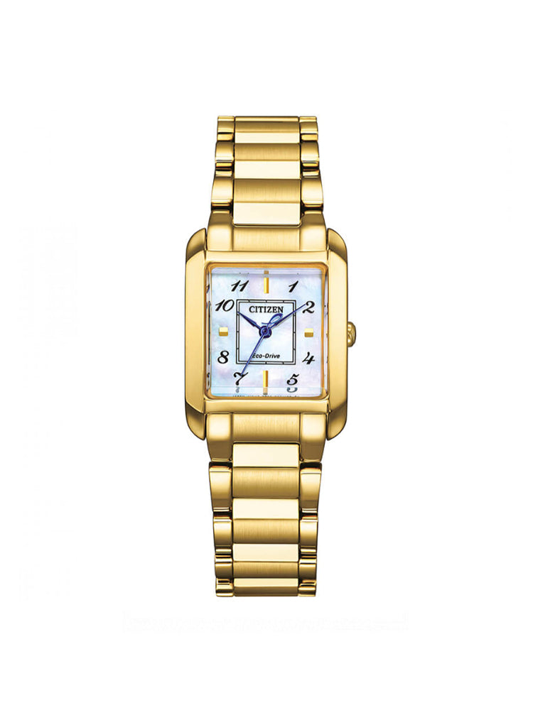 OROLOGIO DONNA SQUARE IN ACCIAIO DORATO CON CASSA QUADRATA CITIZEN