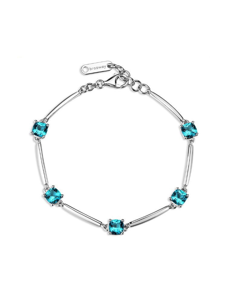 BRACCIALE DONNA IN ARGENTO CON ZIRCONI VERDE ACQUA FANCY BROSWAY
