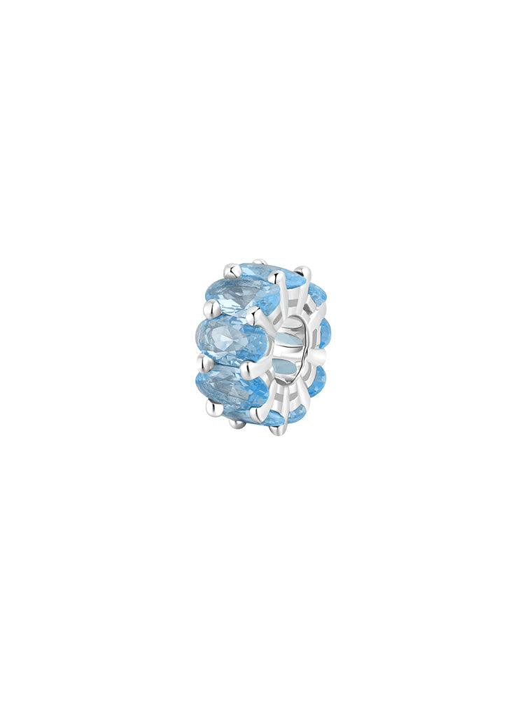 CHARM DONNA IN ARGENTO E ZIRCONI OVALI AZZURRI FANCY BROSWAY