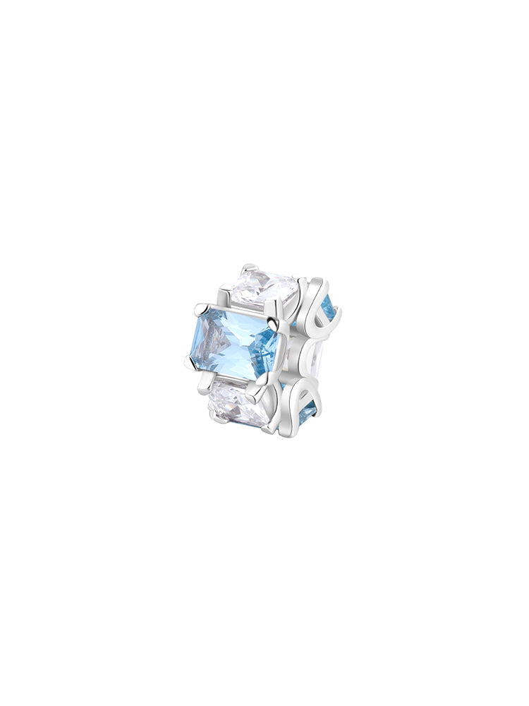 CHARM DONNA IN ARGENTO CON ZIRCONI BAGUETTE BIANCHI E AZZURRI FANCY BROSWAY