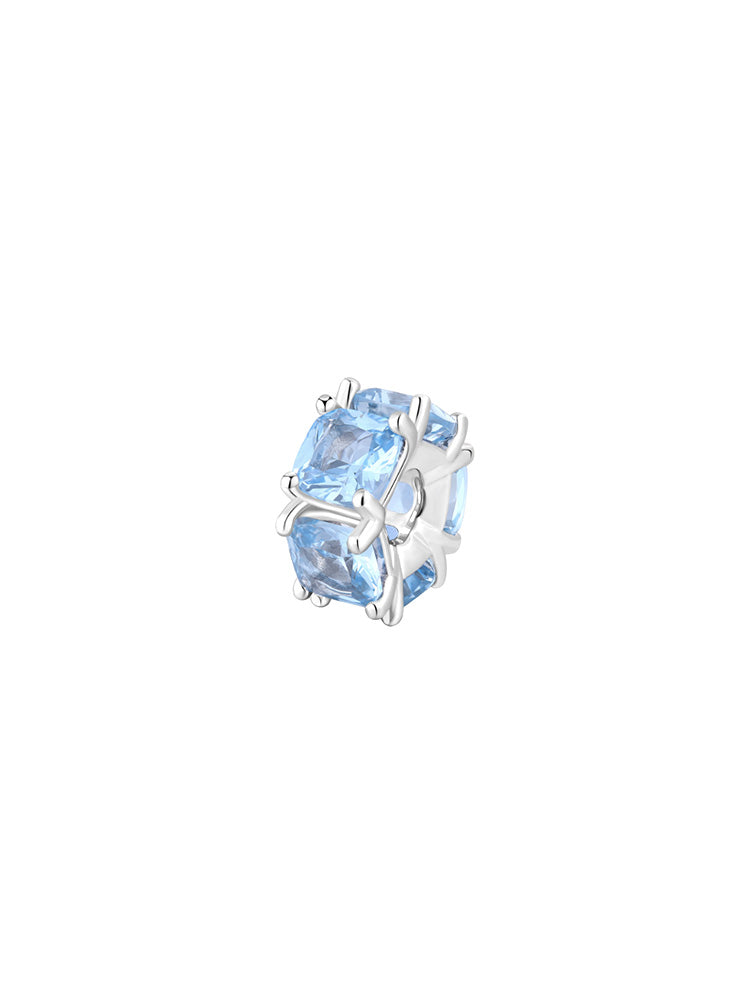 CHARM DONNA IN ARGENTO CON ZIRCONI CUSHION AZZURRI FANCY BROSWAY