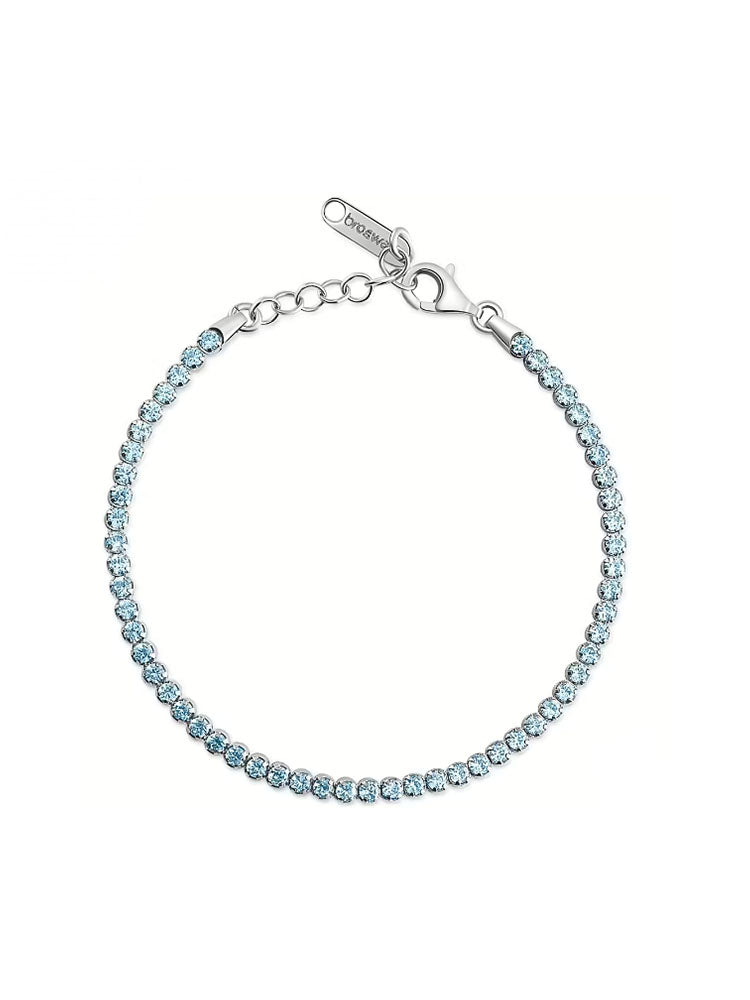 BRACCIALE DONNA FANCY TENNIS IN ARGENTO CON ZIRCONI AZZURRI BROSWAY
