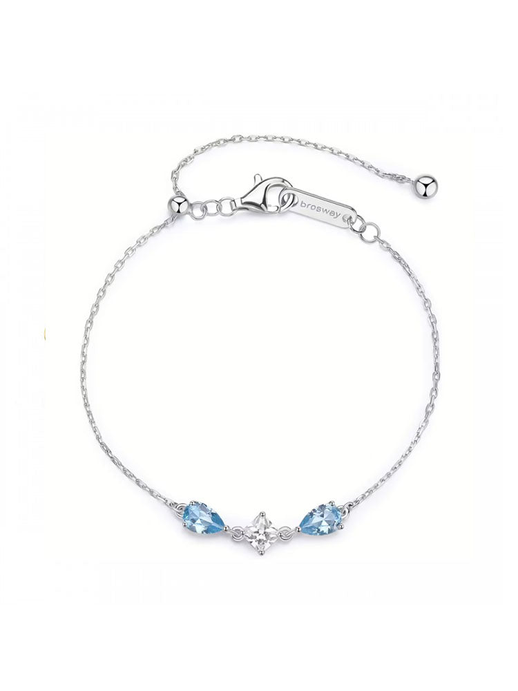 BRACCIALE DONNA IN ARGENTO FANCY CON ZIRCONI AZZURRI E BIANCHI CENTRALI BROSWAY