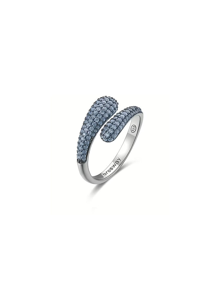 ANELLO DONNA IN ARGENTO CON ZIRCONI BLU COLLEZIONE FANCY MISURA 14 BROSWAY
